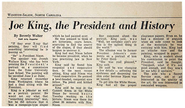 Joe King, the President and History