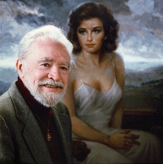 Vinciata with a portrait of wife, Deborah