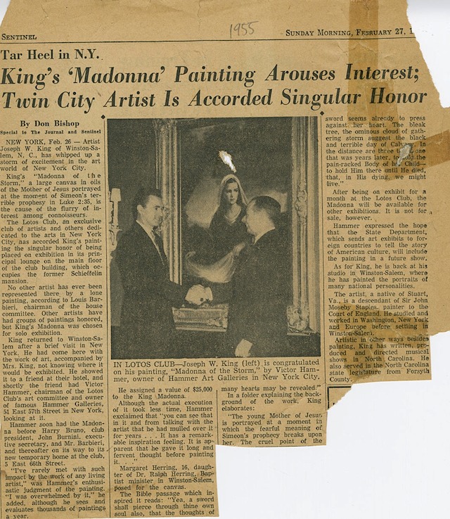 King's 'Madonna' Painting Arouses Interest...